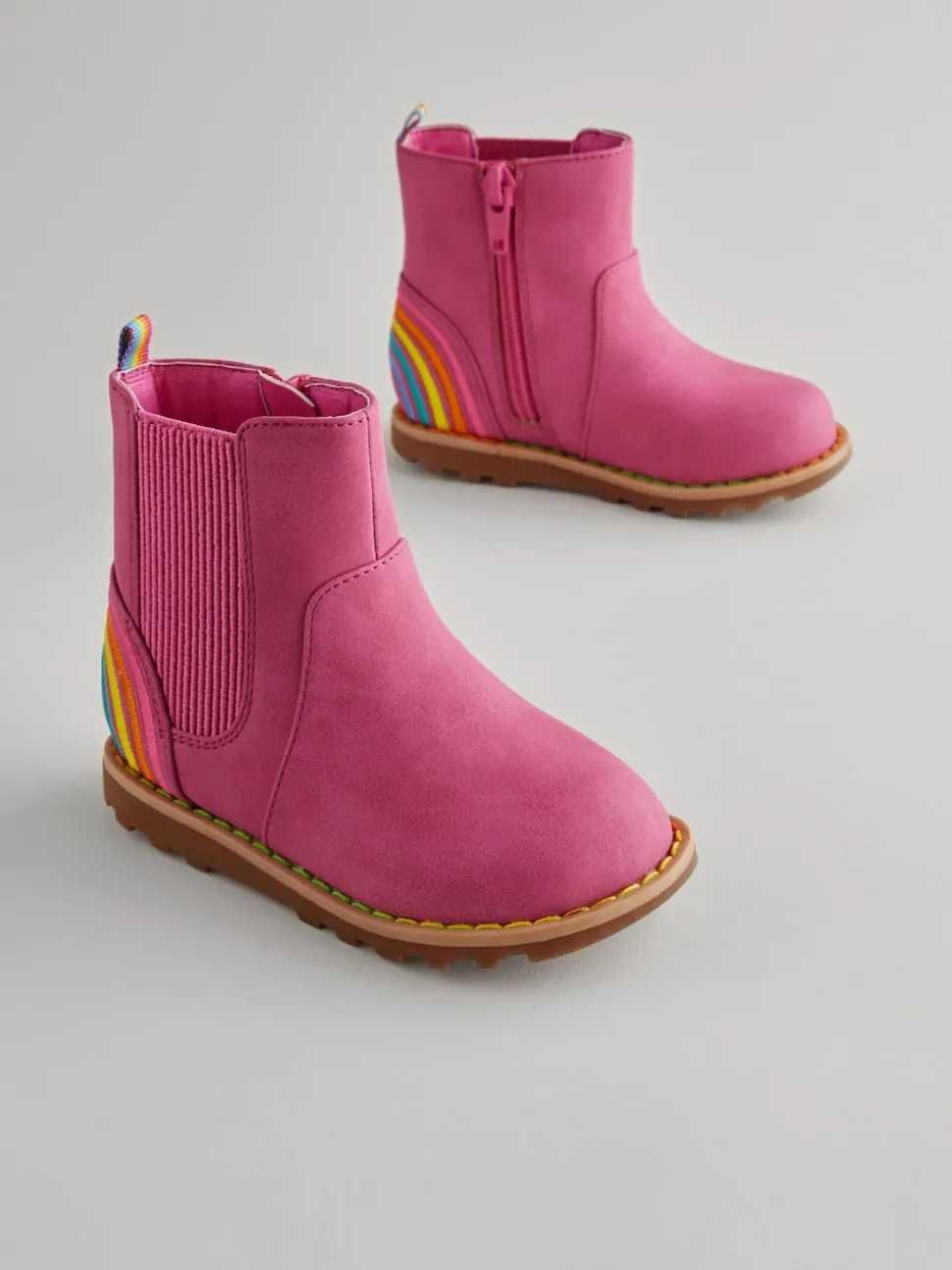 Little Bird by Jools Oliver Pink Rainbow Chelsea Boots