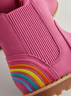 Little Bird by Jools Oliver Pink Rainbow Chelsea Boots