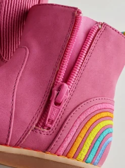 Little Bird by Jools Oliver Pink Rainbow Chelsea Boots