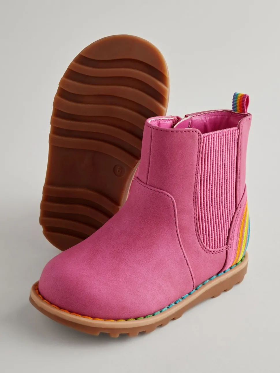 Little Bird by Jools Oliver Pink Rainbow Chelsea Boots