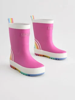 Little Bird by Jools Oliver Pink Rainbow Welly Boots