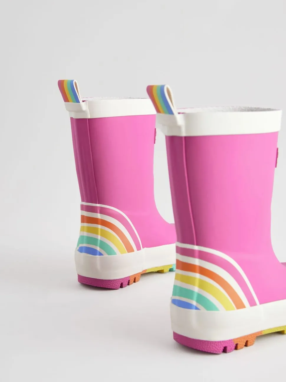 Little Bird by Jools Oliver Pink Rainbow Welly Boots
