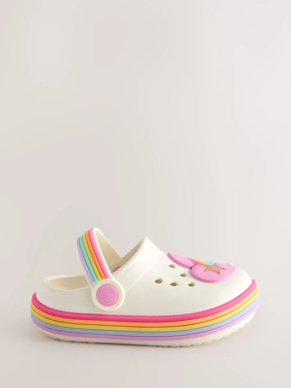 Little Bird by Jools Oliver Pink Pastel Rainbow Light-Up Clog Sandals