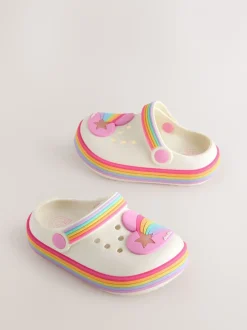 Little Bird by Jools Oliver Pink Pastel Rainbow Light-Up Clog Sandals