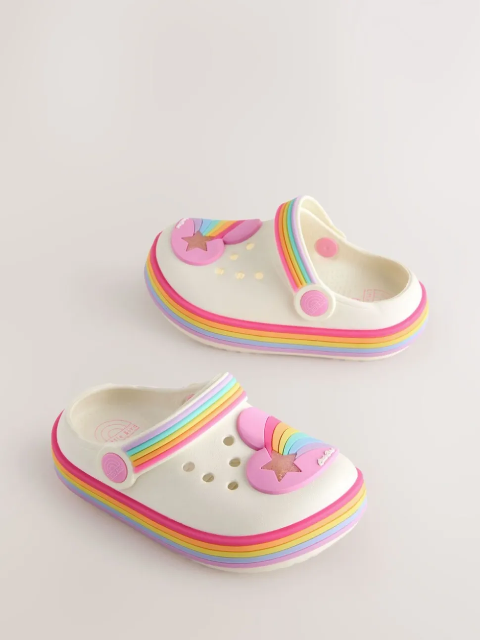 Little Bird by Jools Oliver Pink Pastel Rainbow Light-Up Clog Sandals