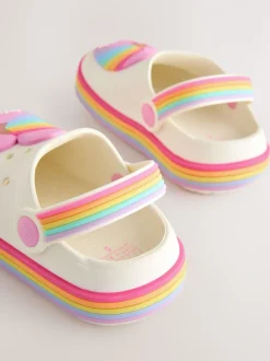 Little Bird by Jools Oliver Pink Pastel Rainbow Light-Up Clog Sandals