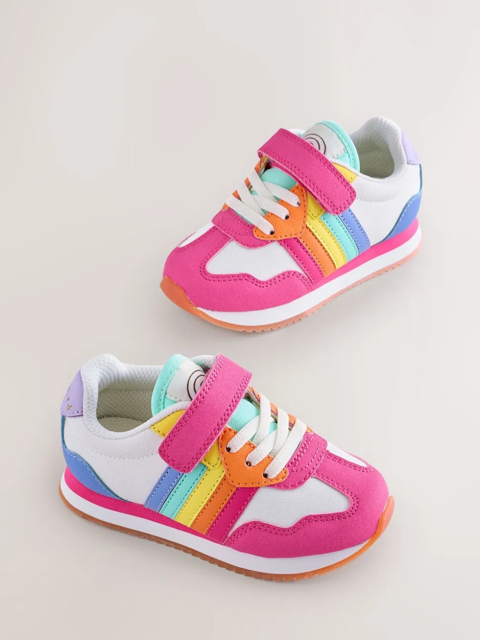 Little Bird by Jools Oliver Pink Younger Pastel Rainbow Retro Runner Trainers