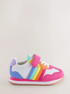 Little Bird by Jools Oliver Pink Younger Pastel Rainbow Retro Runner Trainers