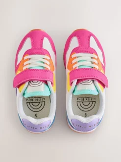 Little Bird by Jools Oliver Pink Younger Pastel Rainbow Retro Runner Trainers