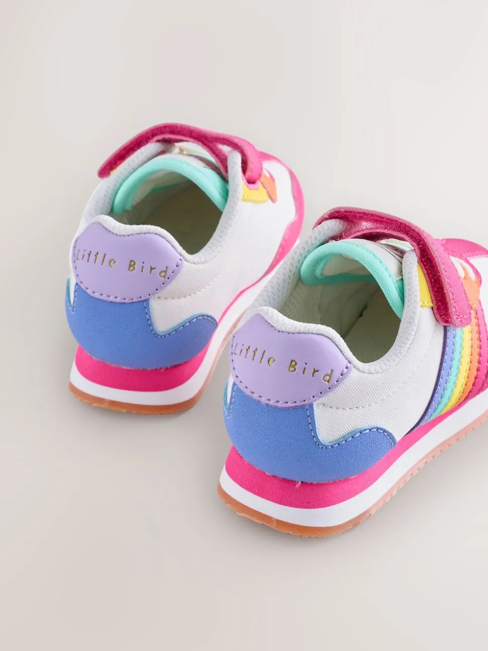 Little Bird by Jools Oliver Pink Younger Pastel Rainbow Retro Runner Trainers