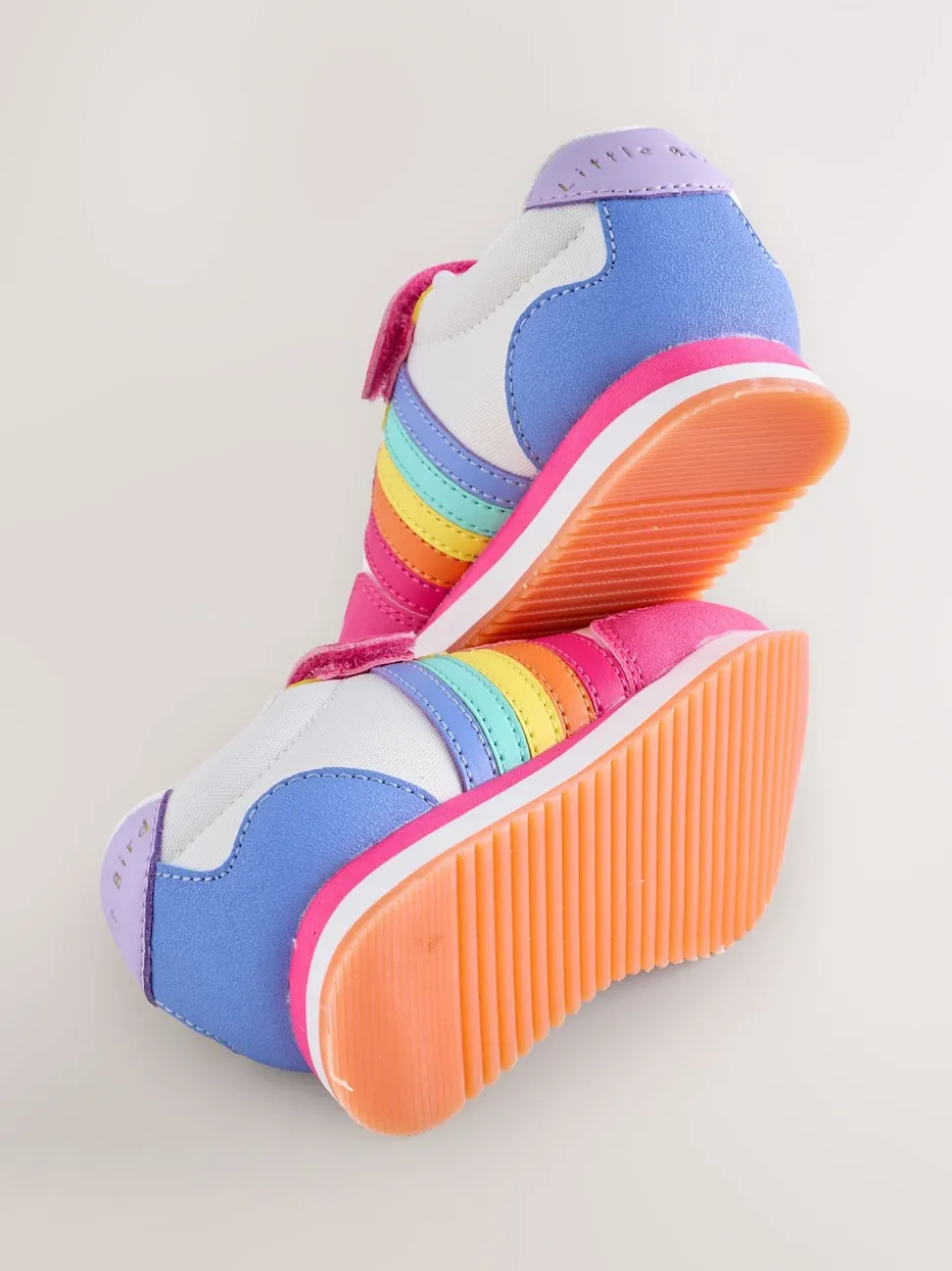 Little Bird by Jools Oliver Pink Younger Pastel Rainbow Retro Runner Trainers