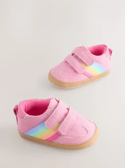 Little Bird by Jools Oliver Pink Baby Rainbow Tape Gum Sole Trainers Padders