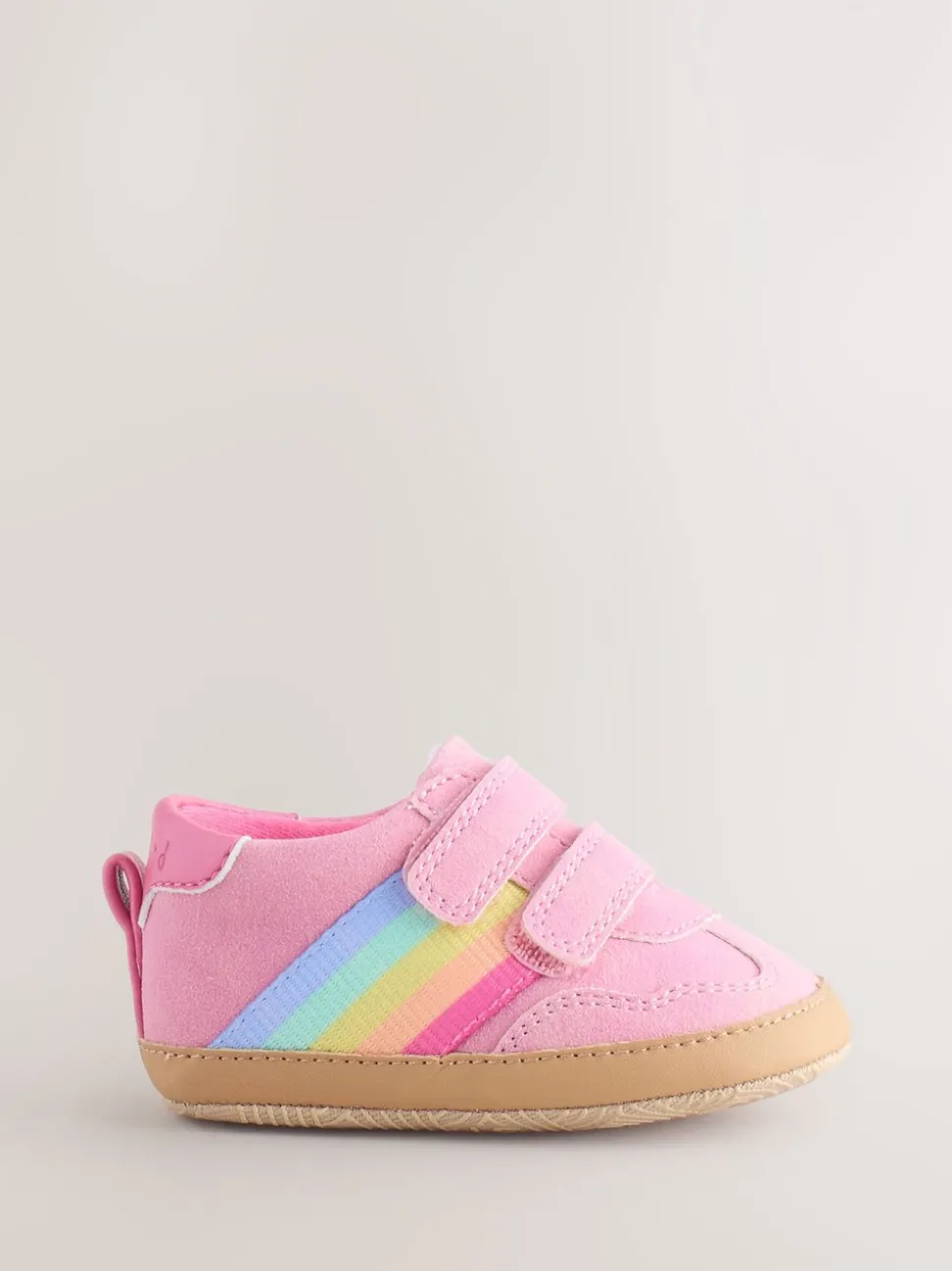 Little Bird by Jools Oliver Pink Baby Rainbow Tape Gum Sole Trainers Padders