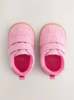 Little Bird by Jools Oliver Pink Baby Rainbow Tape Gum Sole Trainers Padders