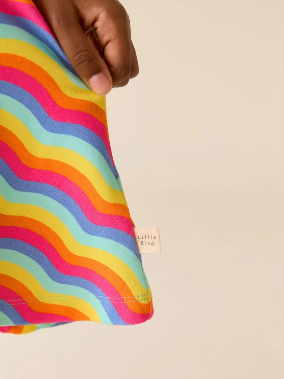 Little Bird by Jools Oliver Rainbow Wave Long Sleeve Skater Dress