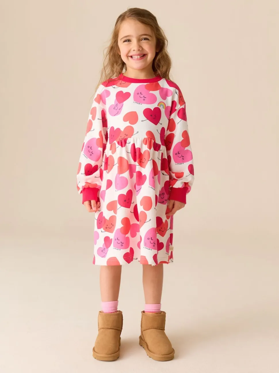 Little Bird by Jools Oliver Red/Pink Skater Sweat Dress
