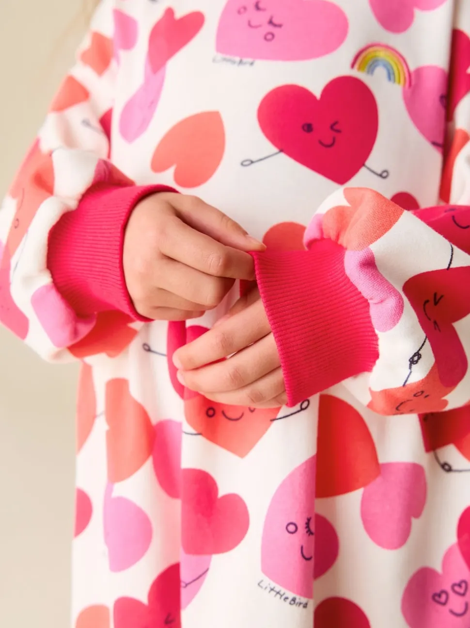 Little Bird by Jools Oliver Red/Pink Skater Sweat Dress