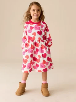 Little Bird by Jools Oliver Red/Pink Skater Sweat Dress