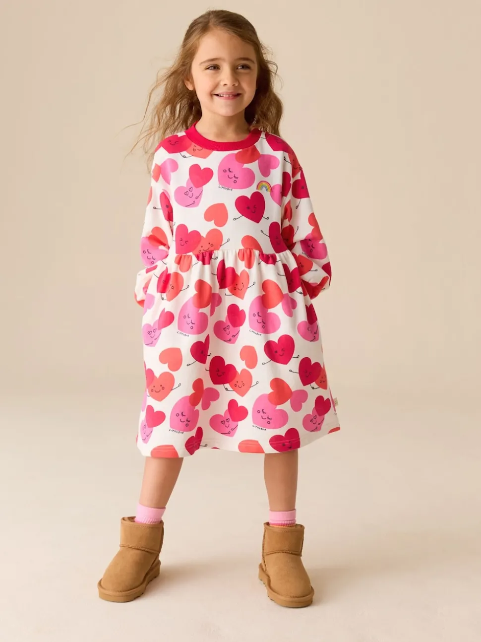 Little Bird by Jools Oliver Red/Pink Skater Sweat Dress