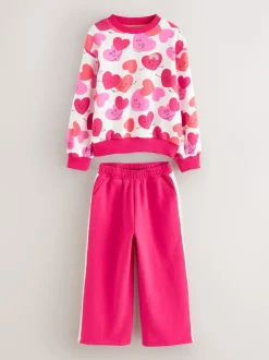 Little Bird by Jools Oliver Red/Pink Sweater and Joggers Set 2 Piece