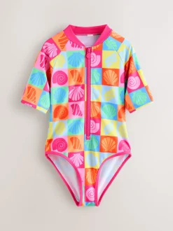 Little Bird by Jools Oliver Shell Print Zip Through Swimsuit