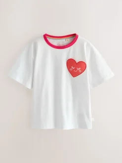 Little Bird by Jools Oliver White and Heart Print Jersey T-Shirt 2 Pack