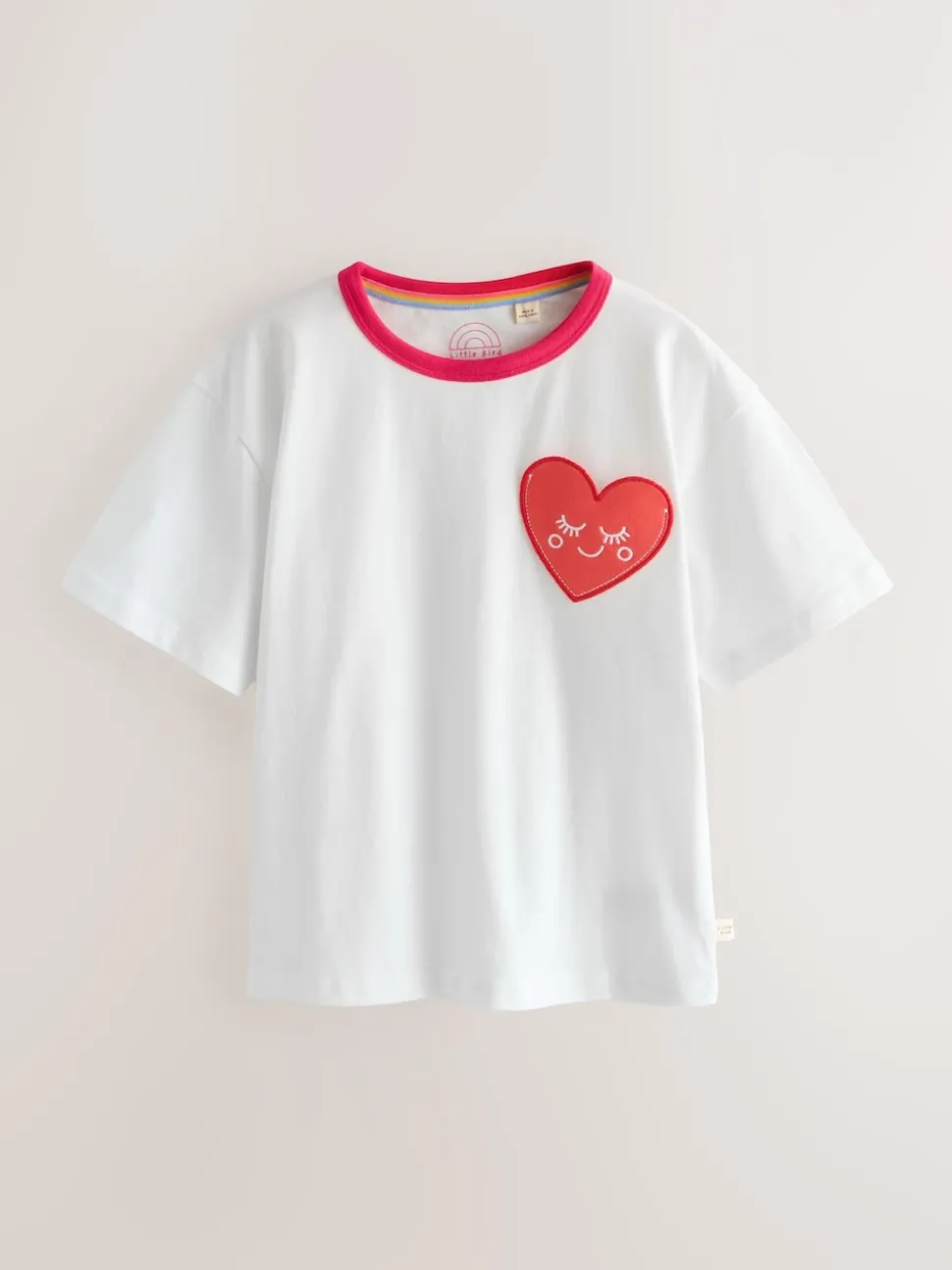 Little Bird by Jools Oliver White and Heart Print Jersey T-Shirt 2 Pack