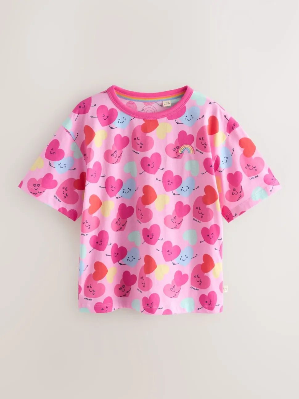 Little Bird by Jools Oliver White and Heart Print Jersey T-Shirt 2 Pack