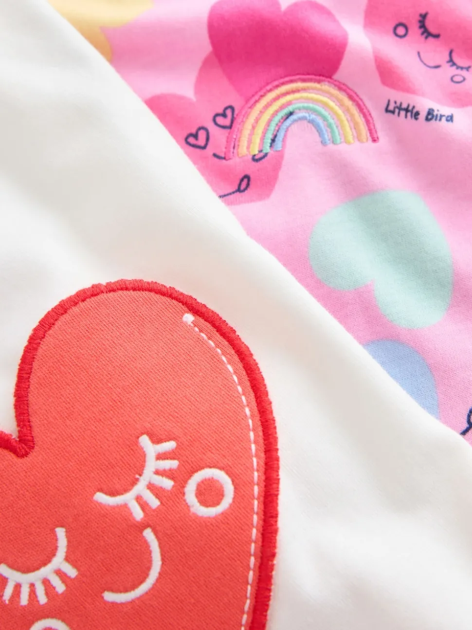 Little Bird by Jools Oliver White and Heart Print Jersey T-Shirt 2 Pack