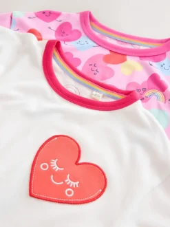 Little Bird by Jools Oliver White and Heart Print Jersey T-Shirt 2 Pack