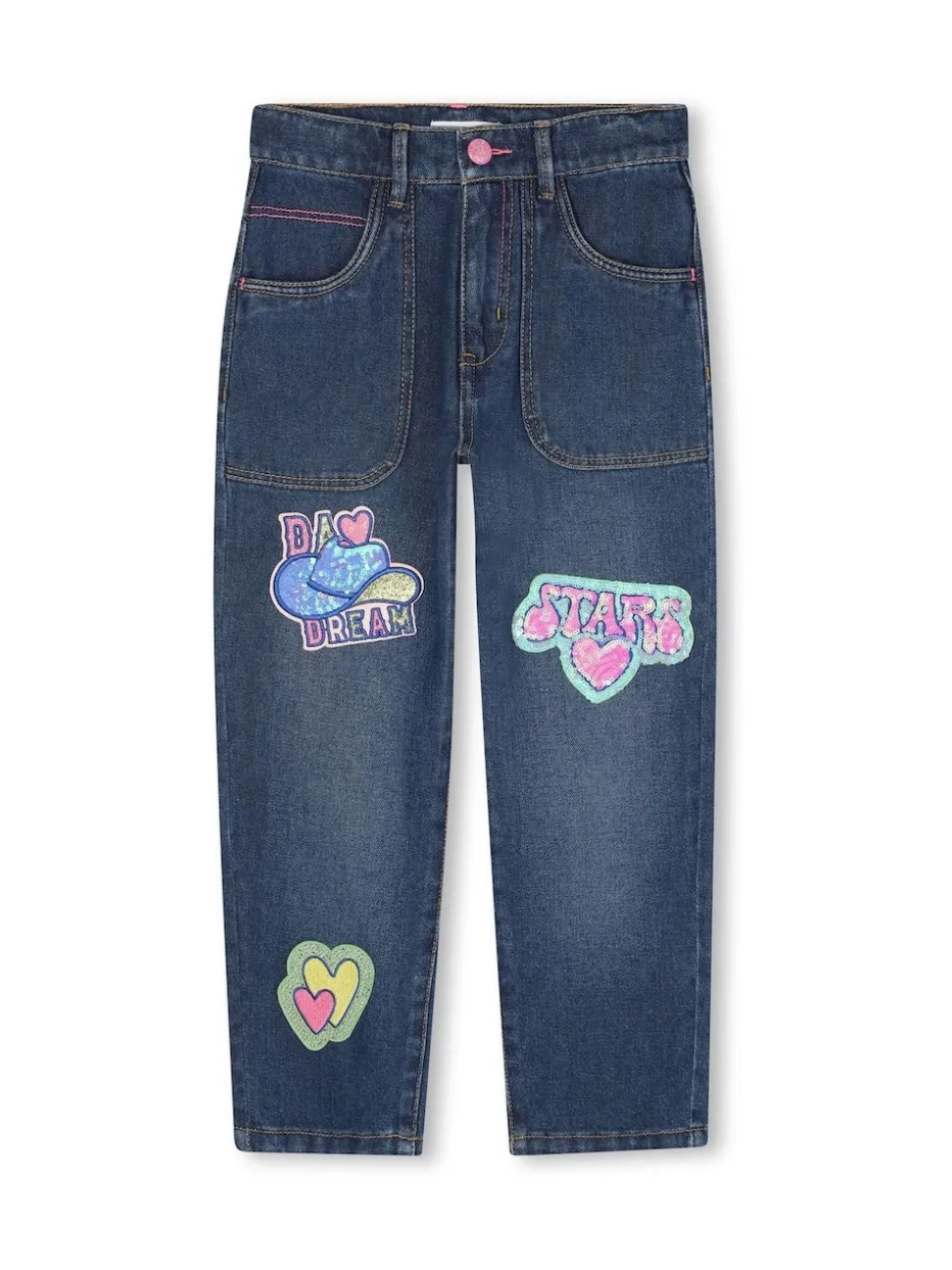 Logo Denim Jeans With Appliqué Detail
