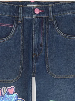 Logo Denim Jeans With Appliqué Detail