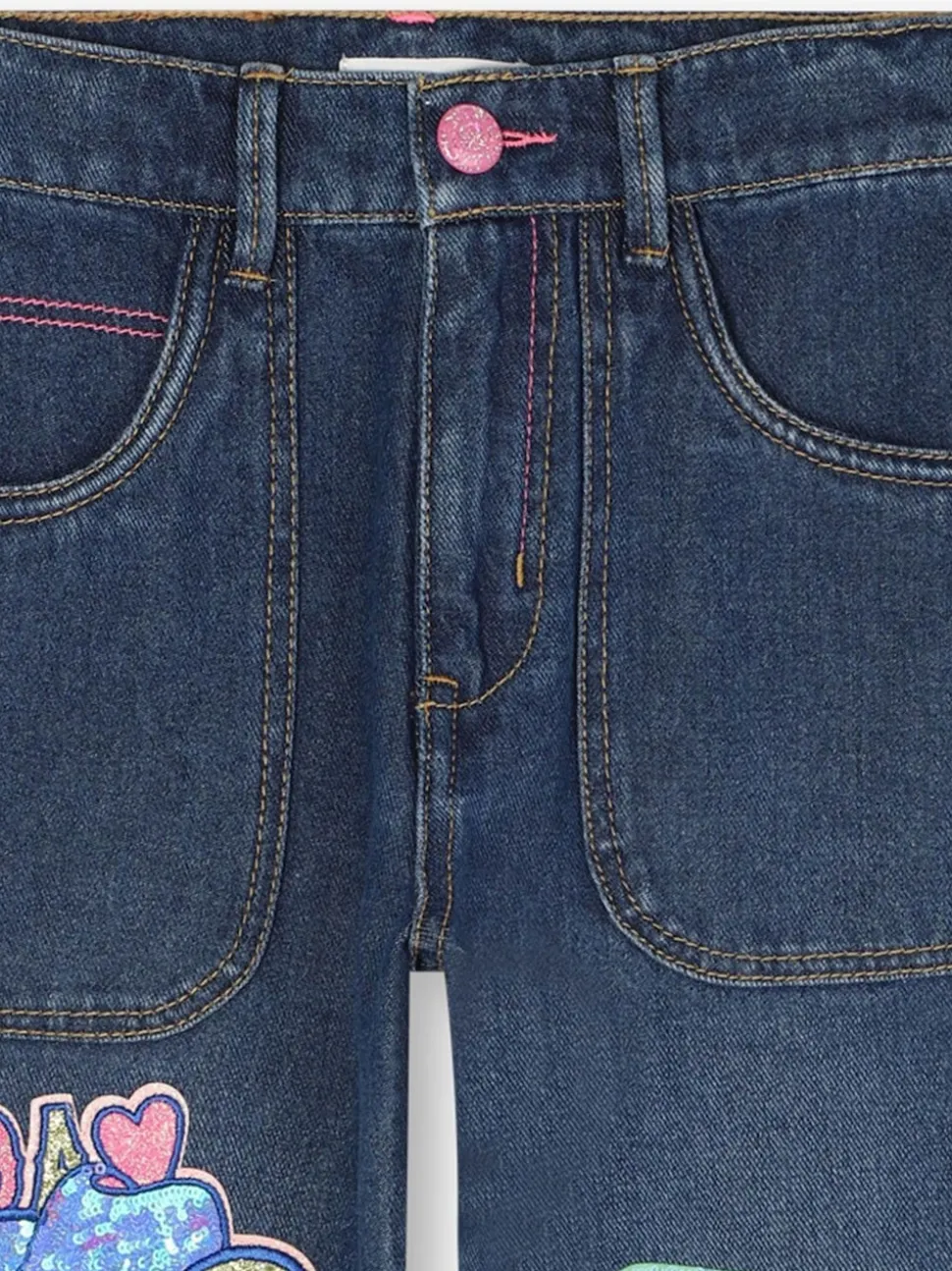 Logo Denim Jeans With Appliqué Detail