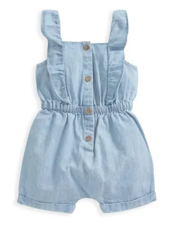 Mamas & Papas Blue Chambray 100% Cotton Playsuit