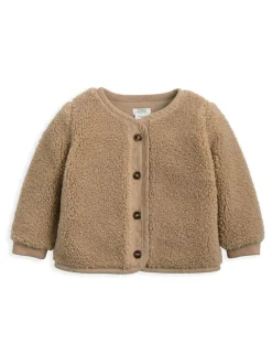 Mamas & Papas Brown Borg Jacket with Rib Cuffs