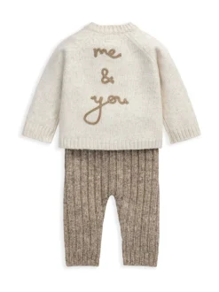 Mamas & Papas Brown Me and You Bear Cardigan & Leggings Knit Set
