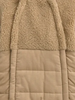 Mamas & Papas Brown Quilted Cord and Borg Pramsuit with 3D Ears
