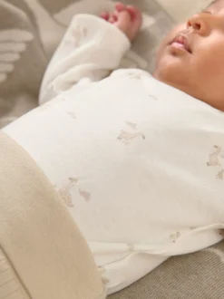 Mamas & Papas 100% Cotton Duckling Brown Jersey Jacket Bodysuit And Leggings Set