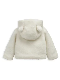 Mamas & Papas Cream Borg Jacket with 3D Bear Ears