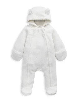Mamas & Papas Cream Borg Pramsuit with 3D Bear Ears