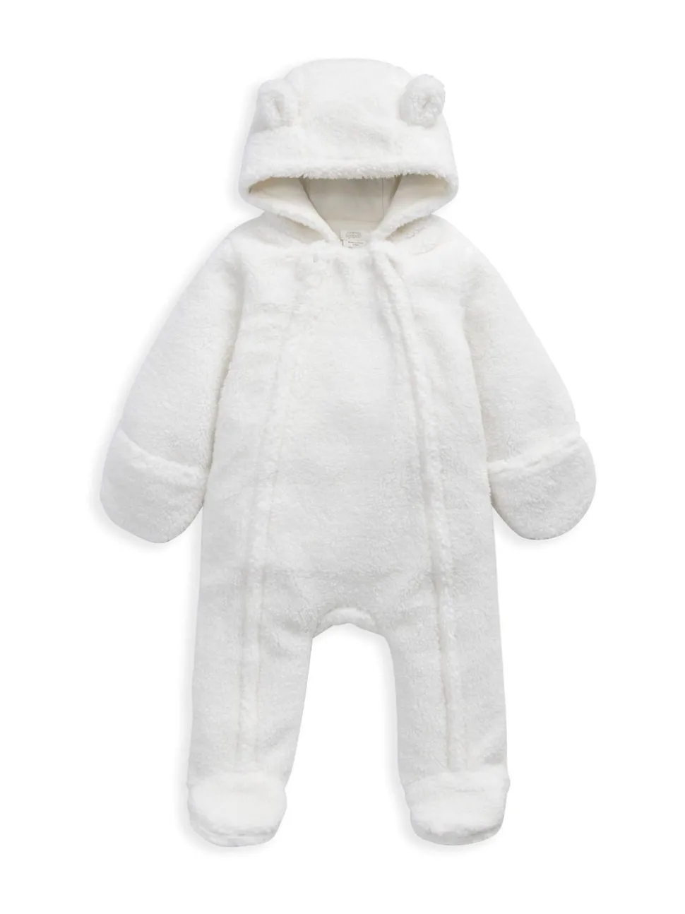 Mamas & Papas Cream Borg Pramsuit with 3D Bear Ears