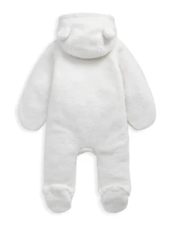 Mamas & Papas Cream Borg Pramsuit with 3D Bear Ears