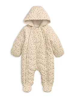 Mamas & Papas Cream Ditsy Rose Quilted Pramsuit