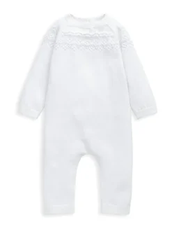 Mamas & Papas Cream Pointelle Knitted Romper