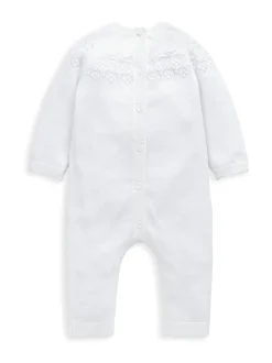 Mamas & Papas Cream Pointelle Knitted Romper