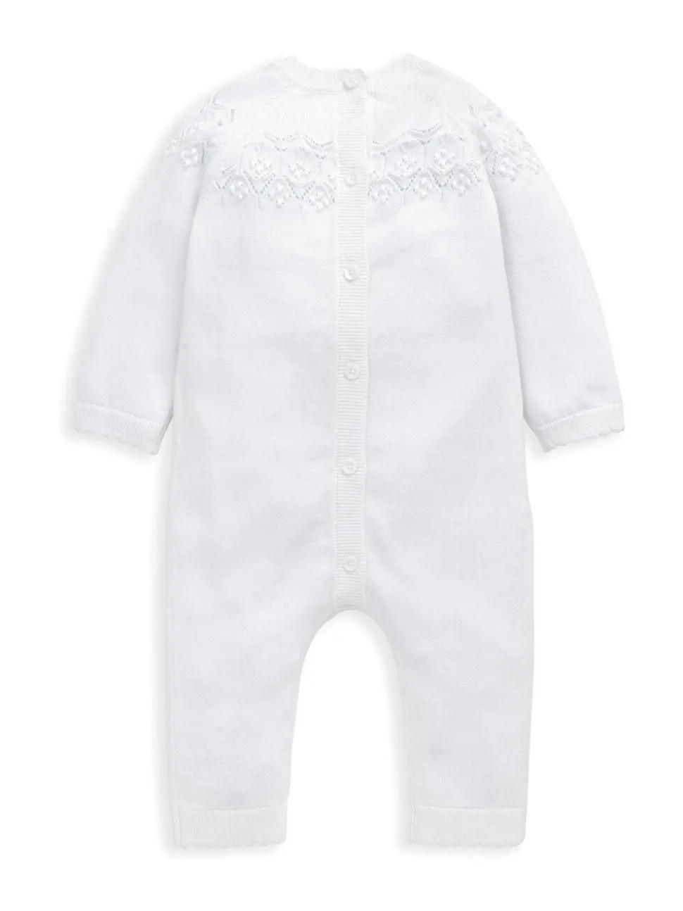 Mamas & Papas Cream Pointelle Knitted Romper