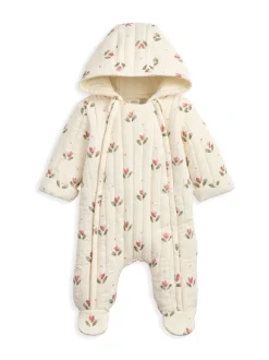 Mamas & Papas Cream Tulip Print Pramsuit