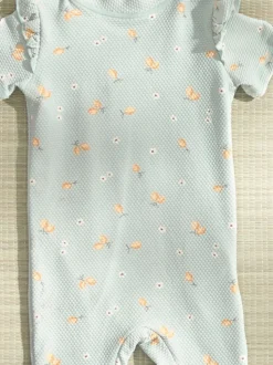 Mamas & Papas Green Lemon Print Textured Short Sleeve Rashsuit