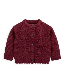 Mamas & Papas Pink Bobble Knit Cardigan
