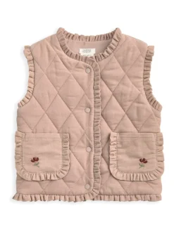 Mamas & Papas Pink Cord Quilted Gilet